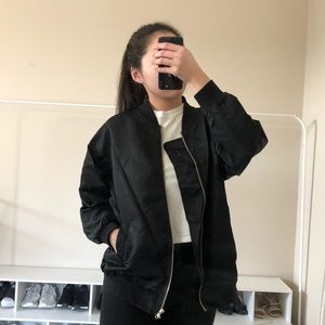 Black oversized bomber
